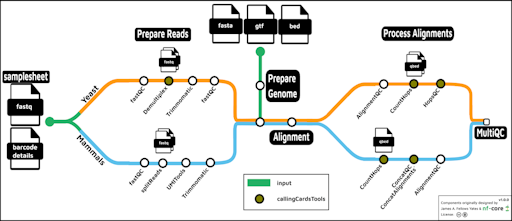 Subway diagram of the calingcards pipeline